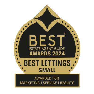 Awarded Best Letting agent (small) in the country in the Best Estate Agent Guide 2024