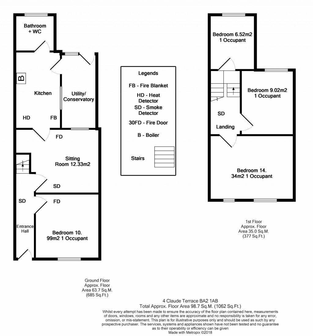 Floorplans For Oldfield Park, Bath