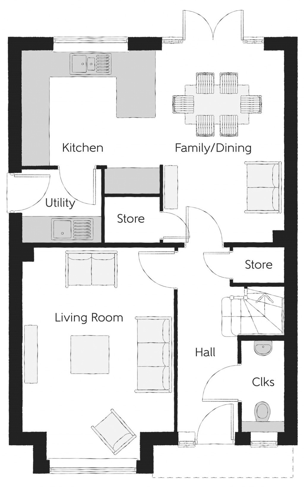 Floorplans For Elizabeth Way, Trowbridge, Wiltshire