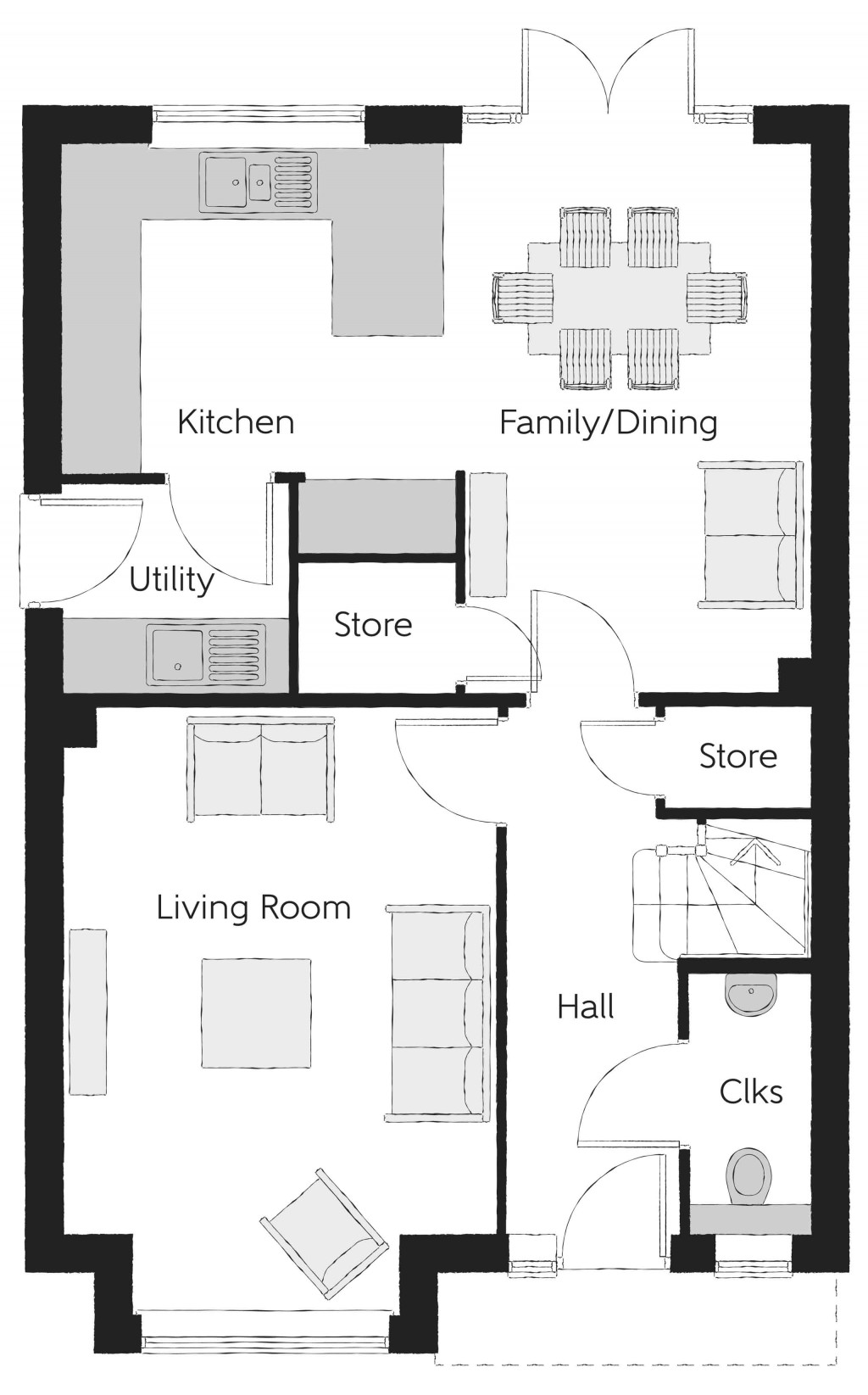 Floorplans For Elizabeth Way, Trowbridge, Wiltshire