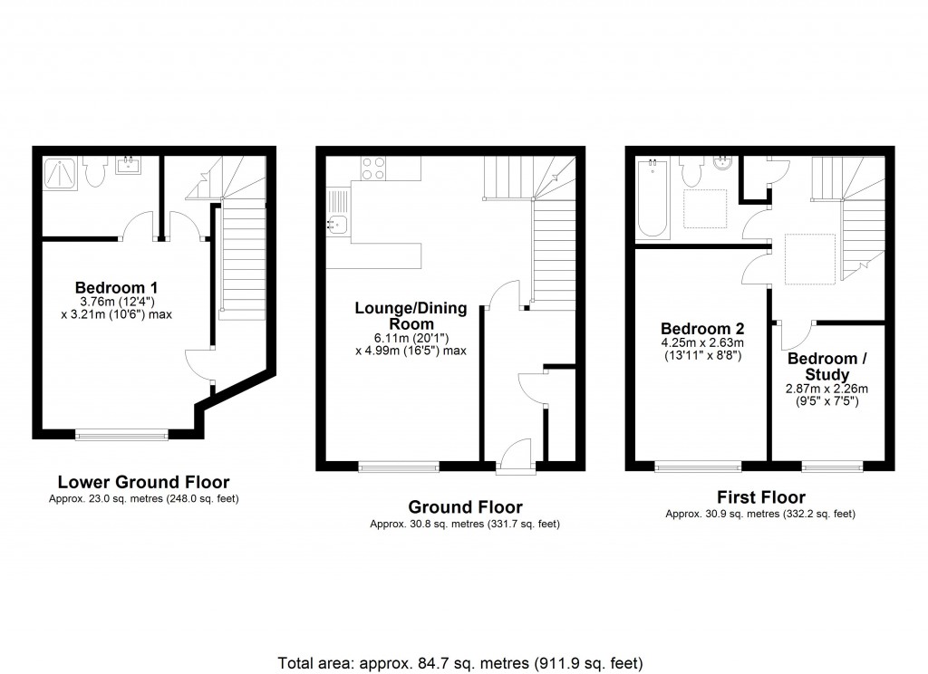 Floorplans For Bitham Mill Courtyard, Westbury