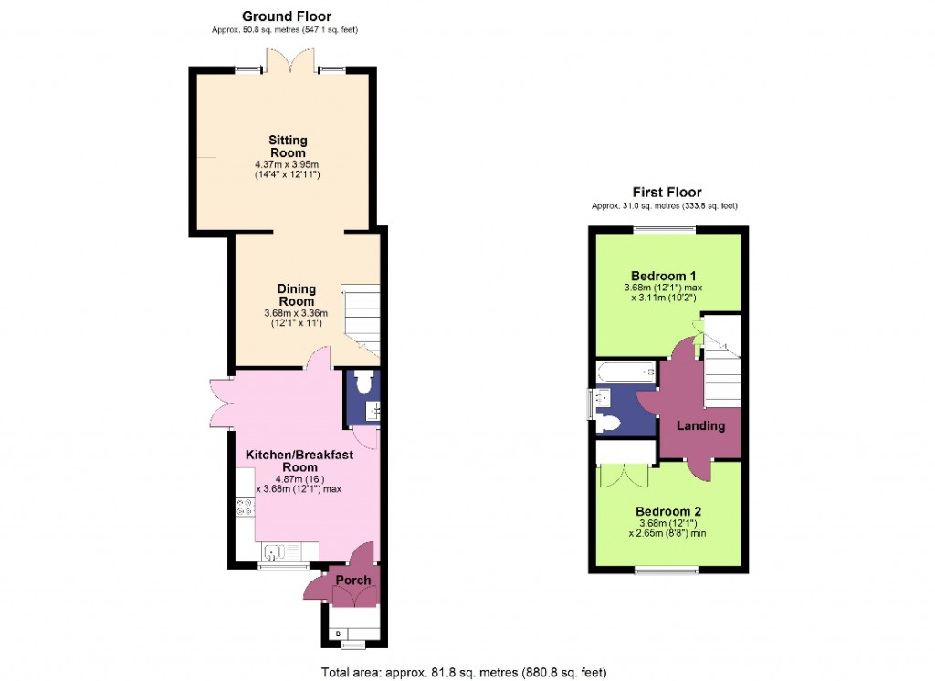 Floorplans For Upton Scudamore, Warminster, Wiltshire